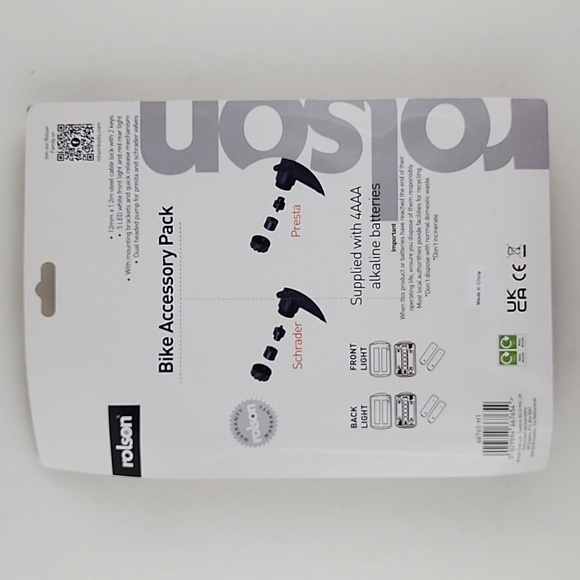 Rolson Bike Accessory Pack LED Lights Lock Dual Headed Pump Presta Schrader - Picture 8 of 12